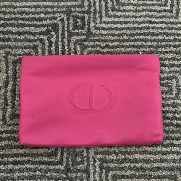 DIOR Valentine’s CD Red & Pink 
Vegan Leather Two-Tone Pouch - Picture 2 of 5